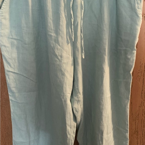 Stephanie Rogers Aqua Linen Blend Pants - Picture 6 of 6